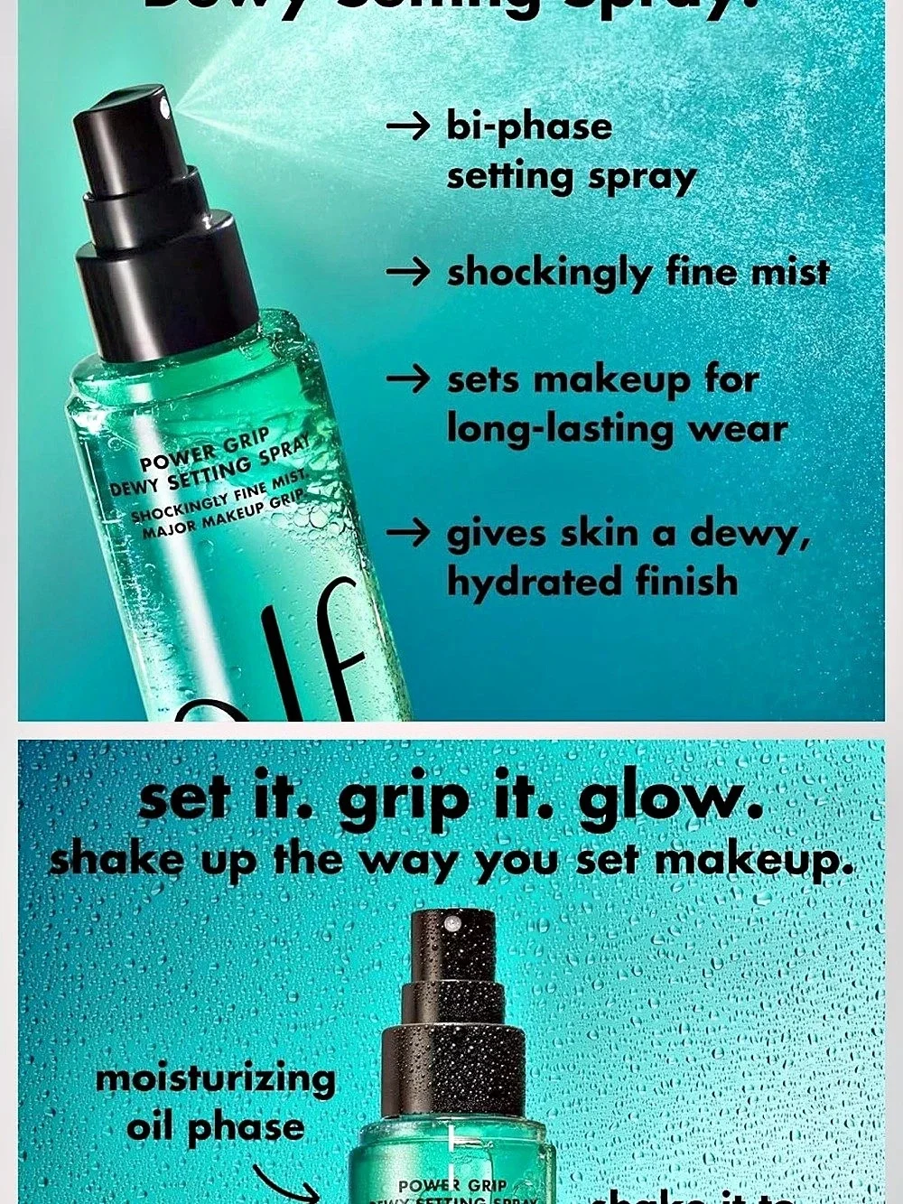 e.l.f. Power Grip Dewy Setting Spray 2.7 oz NWT